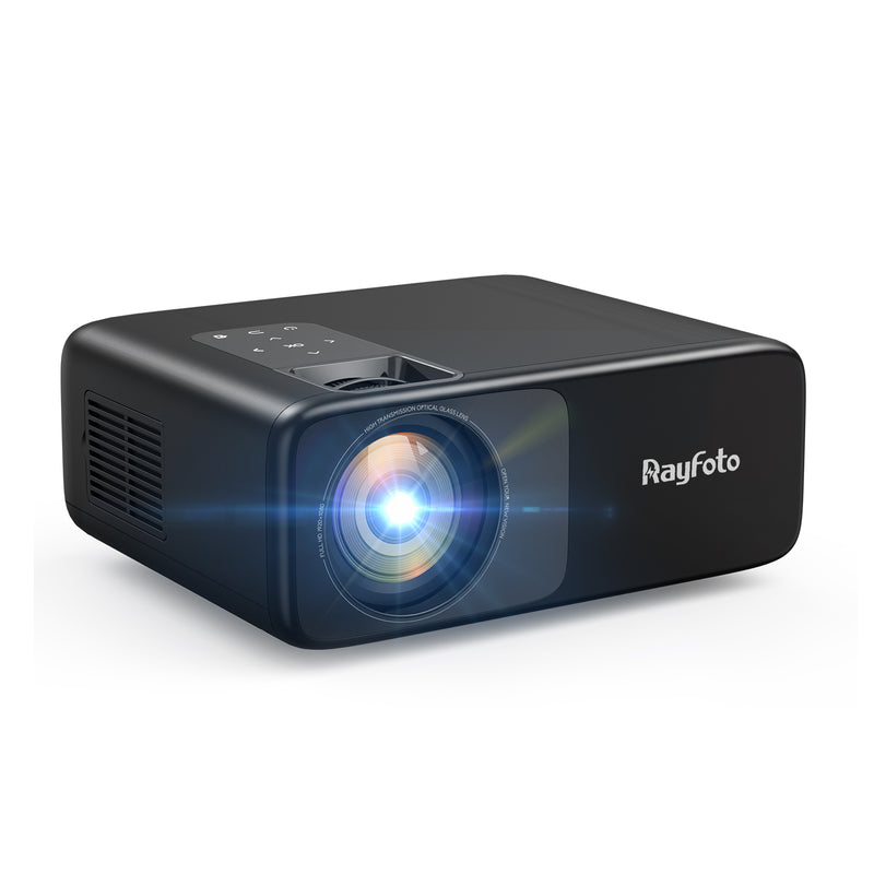 Rayfoto WiFi Projector, Small, 9,500 lm, Bluetooth 5.1, 4K Compatible,